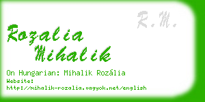 rozalia mihalik business card