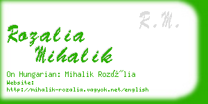 rozalia mihalik business card